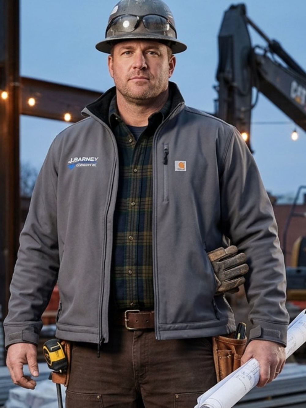Carhartt Gray Softshell Work Jacket With Logo